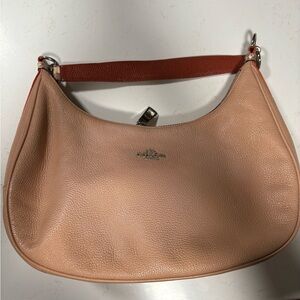 Coach Tan and Snake Skin Hobo Bag with Crescent Shape